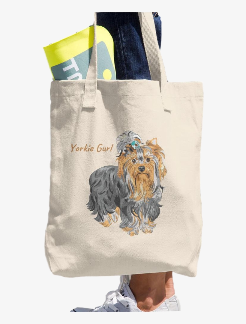 Yorkie Gurl Cotton Tote Bag - Yorkshire Terrier Notebook Record Journal, Diary, Special, transparent png