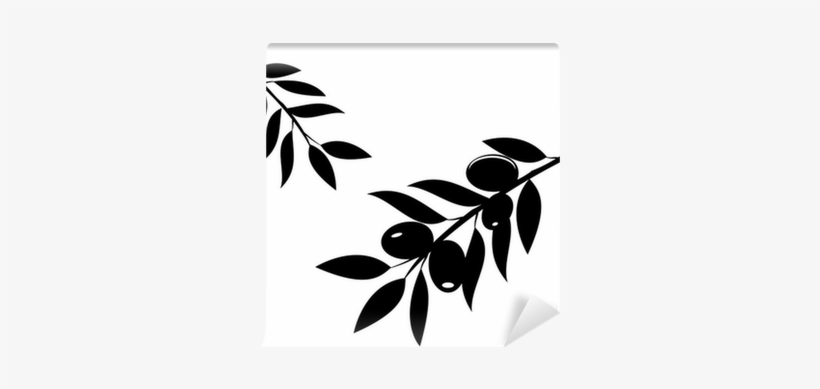 Vector Olive Branches Silhouettes Wall Mural • Pixers® - Olive Branch Silhouette Vector, transparent png