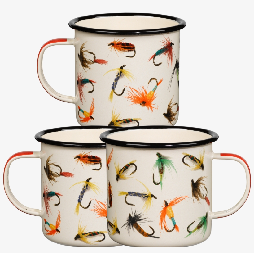 Enamel Mug With Flies - Hook Line And Sinker Cup, transparent png