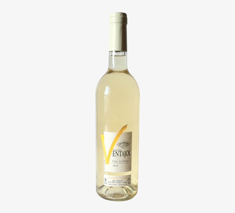 White Wine Côtes Du Rhône - Glass Bottle, transparent png