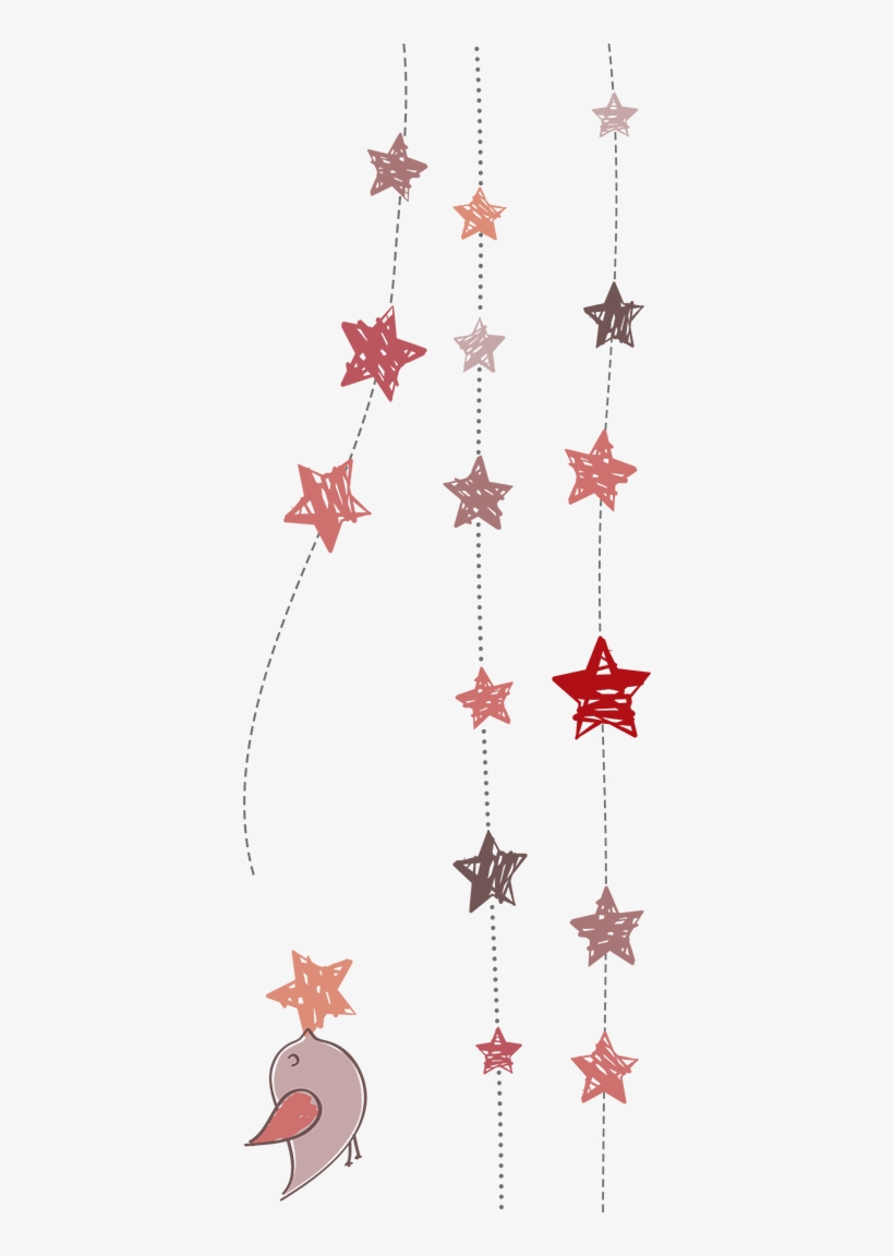 Hanging Stars With Bird Sticker - Dress, transparent png