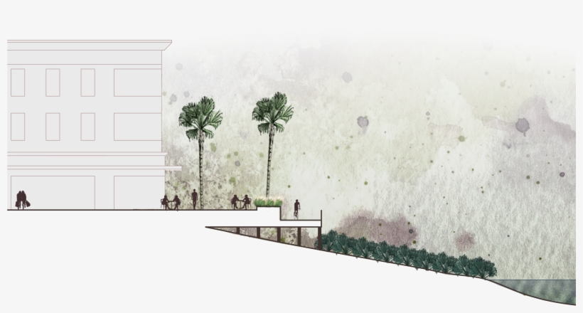 Lakeside Commercial Section Watercolor - Drawing, transparent png