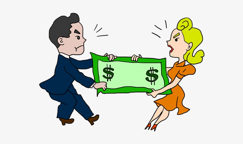 5 Things To Boost Your Financial Wellness - Clipart Fighting Over Money, transparent png