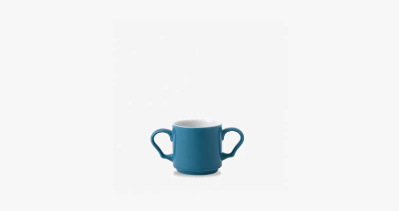 Blue Double Handled Stacking Mug - Mug, transparent png