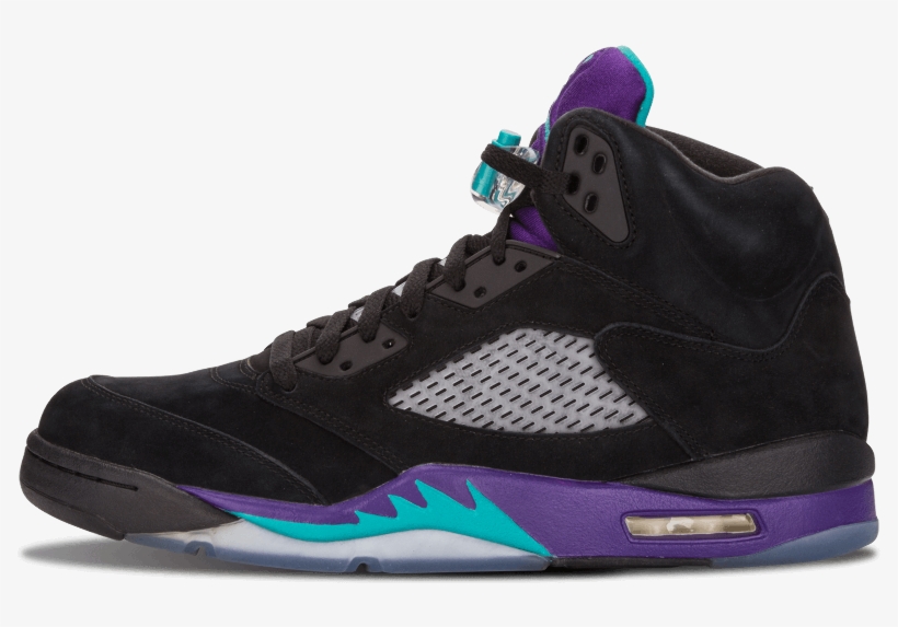 The Daily Jordan - Black Purple And Green Jordan 5, transparent png