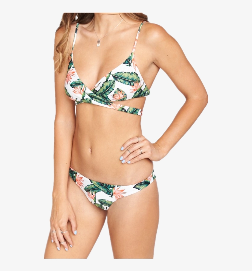 Padded Twine Jungle Leaves Print Sexy Bikini - Bikini, transparent png