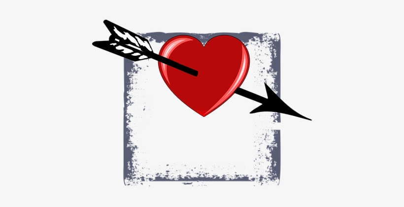 Valentine Heart Arrow Drill Through Symbol - Corazon De San Valentin Con Flecha, transparent png
