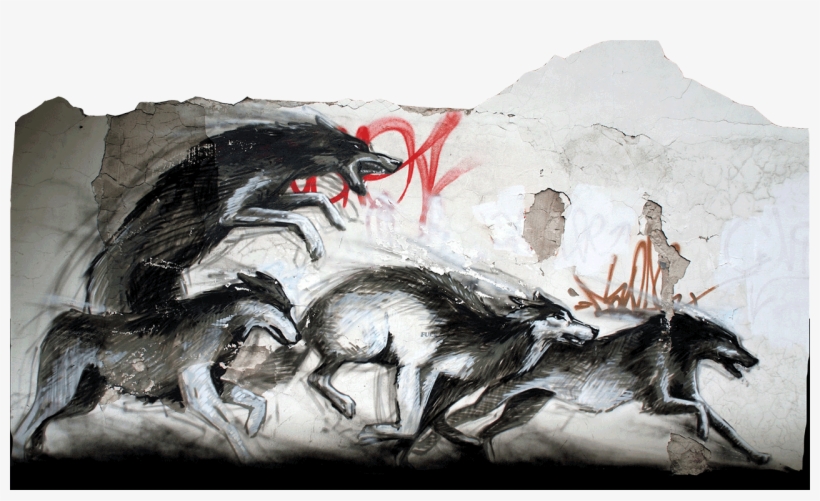 Violence Drawing Paint - Street Art Wolf, transparent png