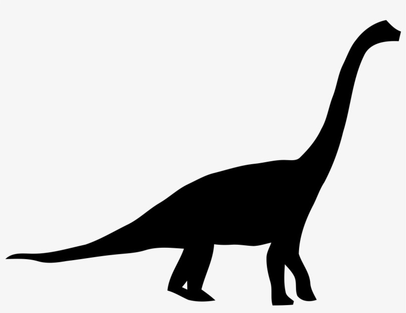 Open - Brachiosaurus Dinosaur Silhouette, transparent png