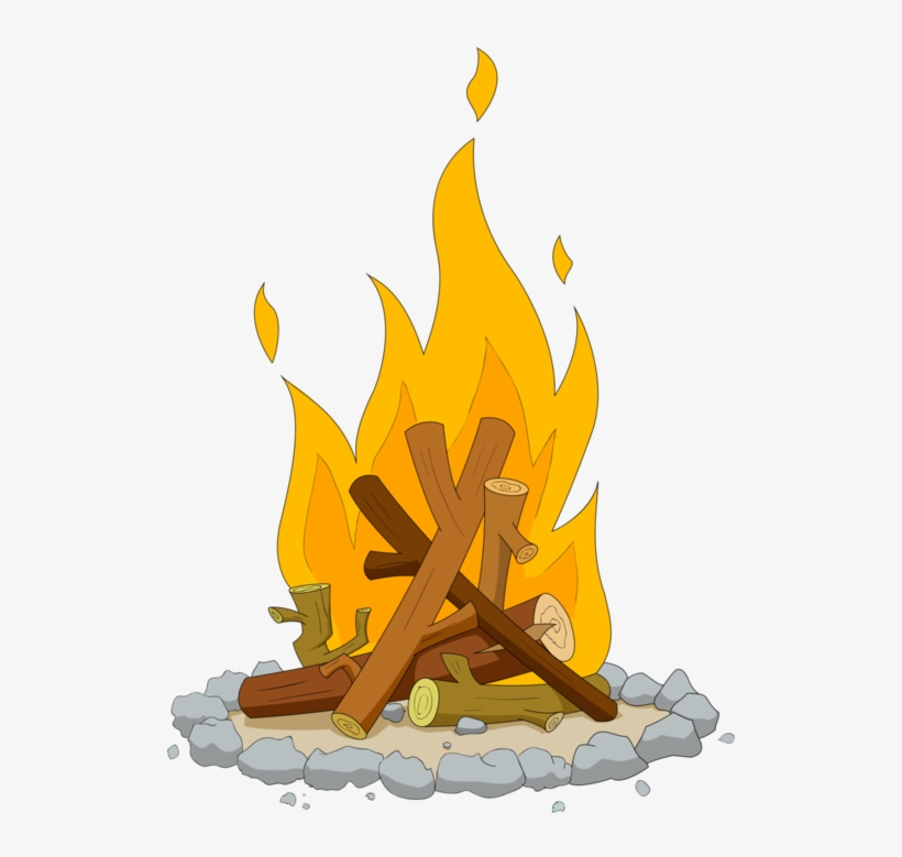 Jpg Black And White Library Campfire Svg Coloring Page - Fogata Prehistoria Png, transparent png