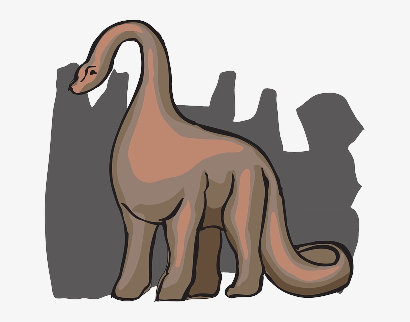 Brown, Shaded, Style, Color, Art, Dinosaur, Long, Neck - Brachiosaurus, transparent png