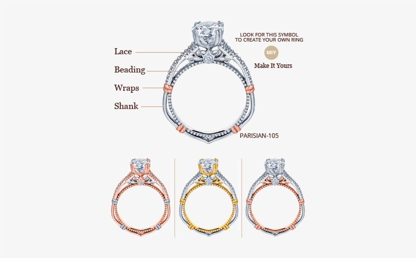 1 - Verragio Parisian Pavé Diamond Semi-mount D-105, transparent png