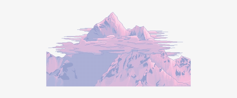 Vaporwave Seapunk Lofihiphop Mountains Vaporwaveaesthet - Aesthetic Mountain Transparent, transparent png