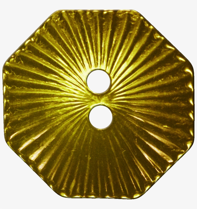 Octagonal Button With Radiating Lines, Gold - Education, transparent png