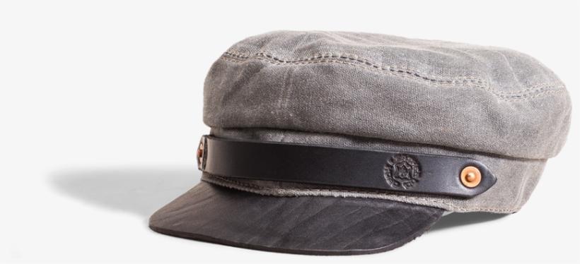 Orox Grey Canvas And Black Leather Hat - Suede, transparent png