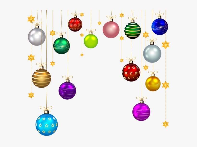 Hanging Christmas Balls Decor Png Clip Art Image - Balls Christmas Ornaments Clip Art Transparent, transparent png