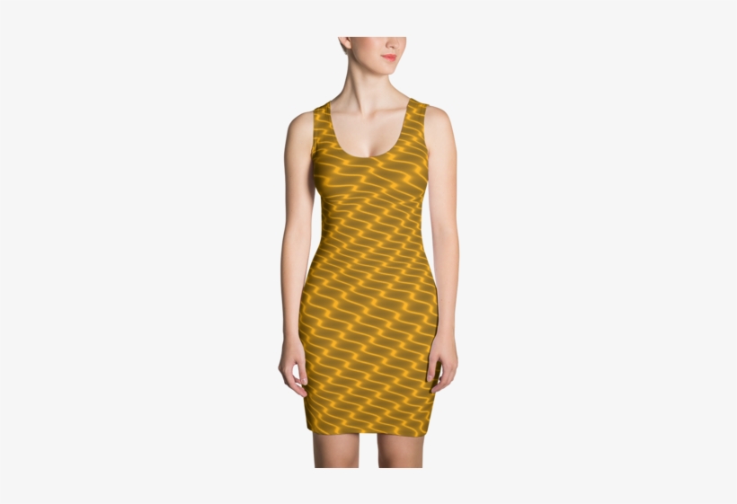 Neon Wavy Lines Gold Dress - Halloween Witches In The Woods Dress, transparent png