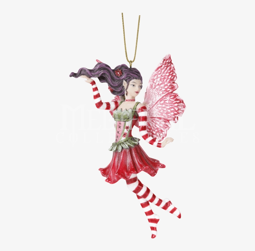 Candy Cane Fairy Hanging Ornament - Poinsettia Fairy - Ornament, transparent png