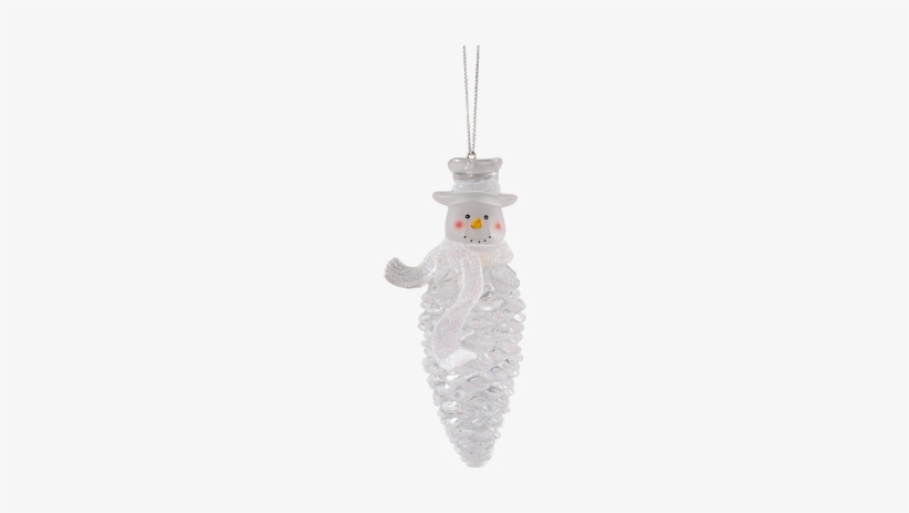 Acrylic Pinecone Snowman With Top Hat - Christmas Ornament, transparent png