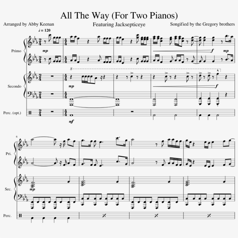 All The Way Sheet Music Composed By Songified By The - Sheet Music, transparent png