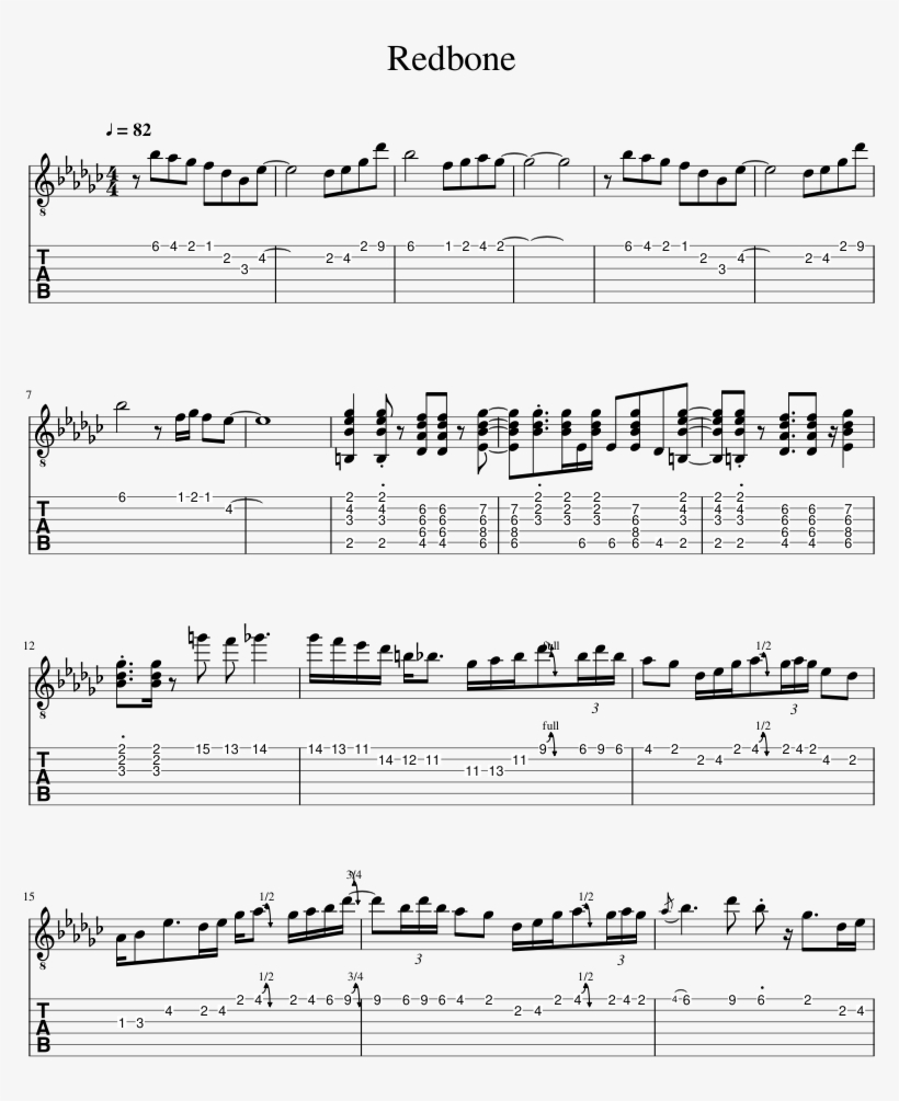 Redbone Sheet Music 1 Of 2 Pages - Partition First Rendez Vous Yann Tiersen, transparent png