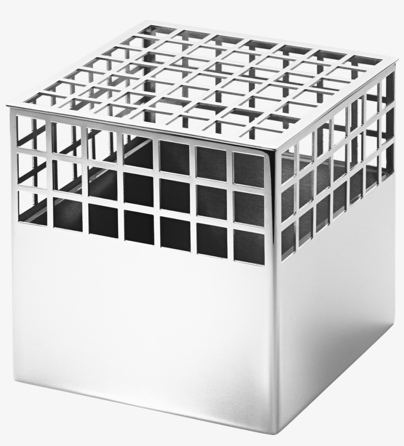 Georg Jensen Matrix Cube Stainless Steel Vase, transparent png