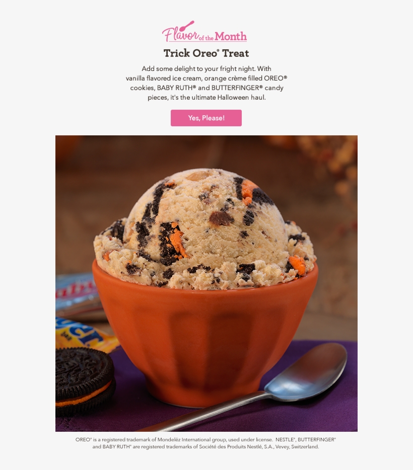 1 Oct - Baskin Robbins Trick Oreo Treat, transparent png