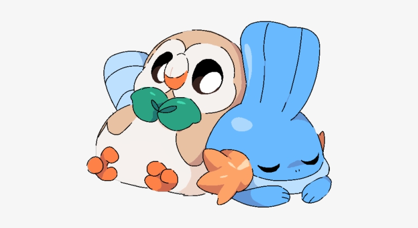 Rowlet And Mudkip, transparent png