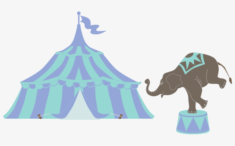 Tent Clipart Teal - Circus Tent With Elephant, transparent png