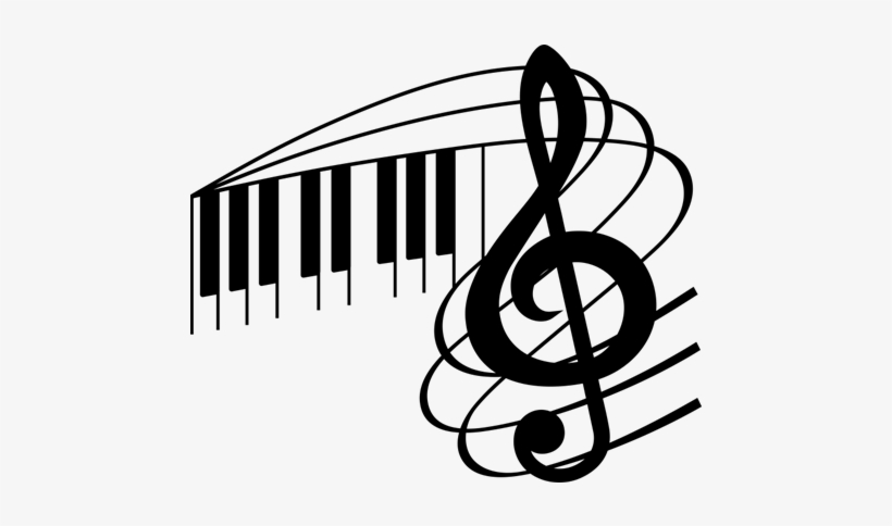 Vinilo Decorativo Música Teclas De Piano Y Clave De - Clave De Sol Con Piano, transparent png