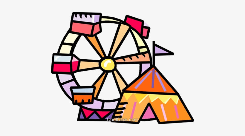 Ferris Wheel And A Circus Tent Royalty Free Vector - Rueda De La Fortuna Png, transparent png