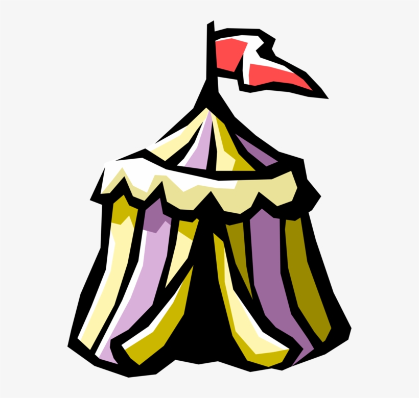 Vector Illustration Of Carnival Or Circus Tent Shelter - Clip Art, transparent png