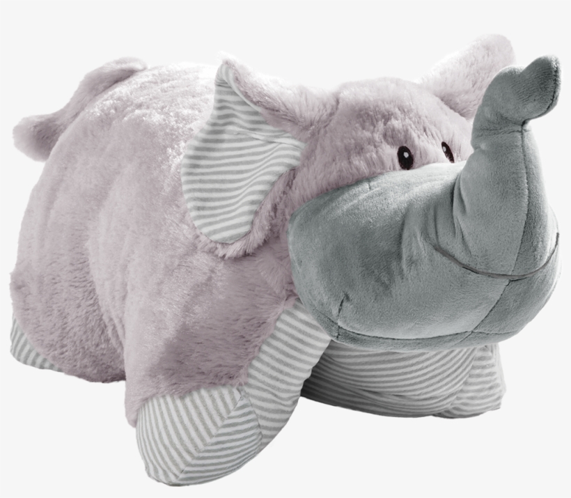 My First Gray Elephant Pillow Pet - Elephant Striped Pillow Pet, transparent png