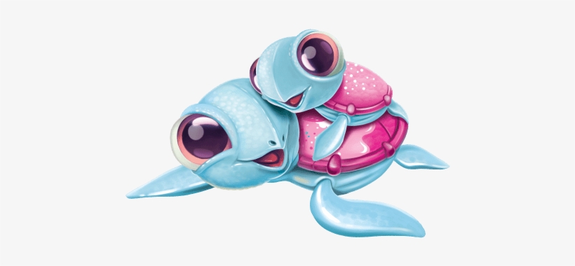 Treats The Sweet Turtle & Baby - Cobi Little Live Pets Żółw I Żółwik Różowo-zielony, transparent png