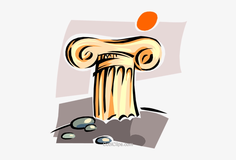 Greek Column Royalty Free Vector Clip Art Illustration - Illustration, transparent png