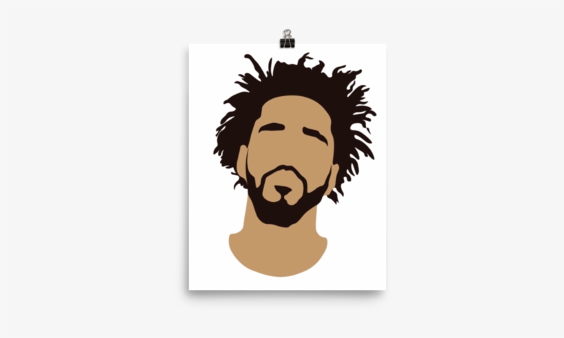 Clip Art Black And White J Cole Poster On Storenvy - J Cole Face Silhouette, transparent png