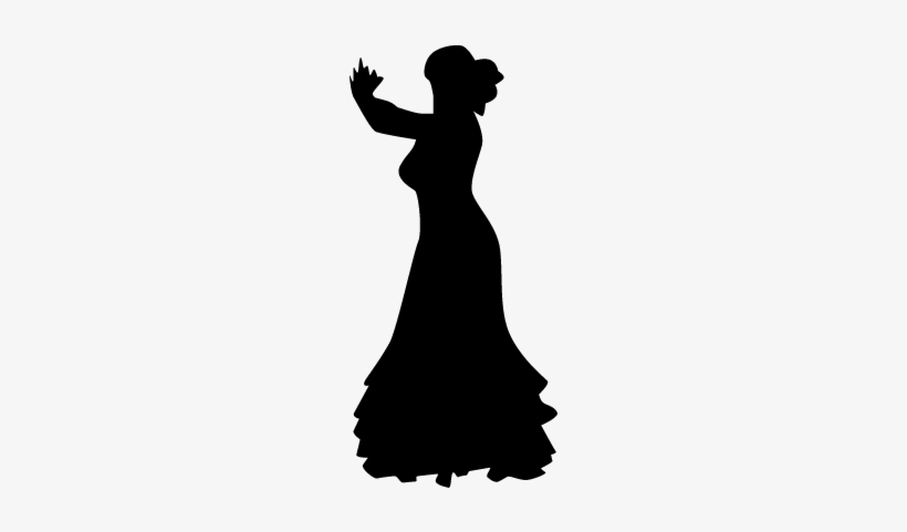 Flamenco Female Dancer Silhouette Vector - Dance, transparent png