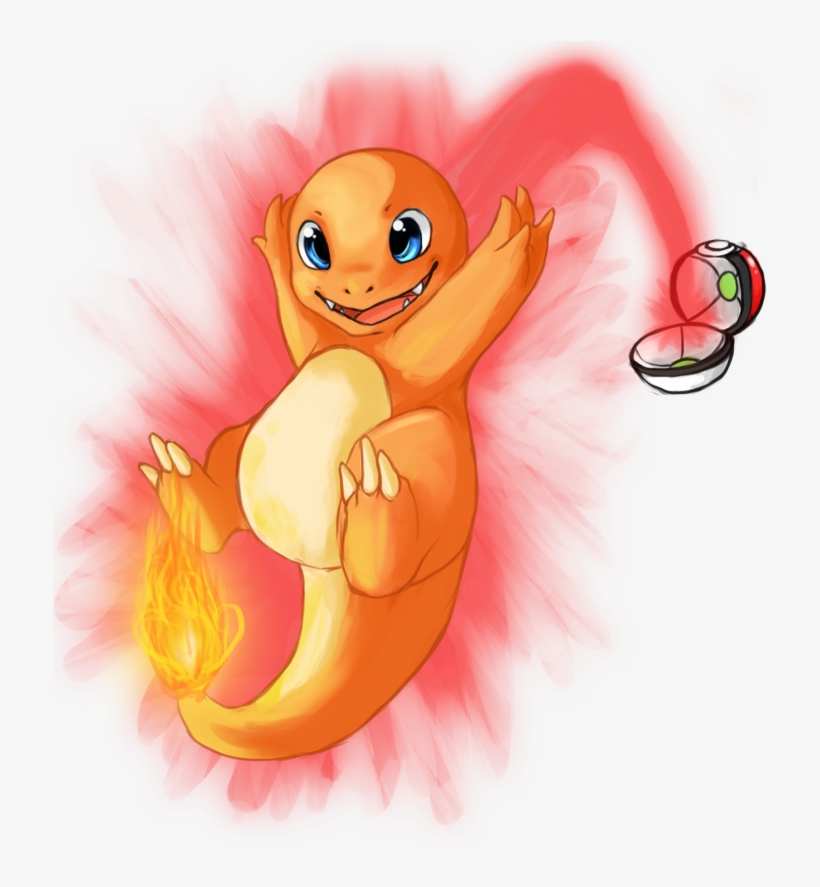 Pokeball Clipart Pokemon - Charmander Coming Out Of Pokeball, transparent png