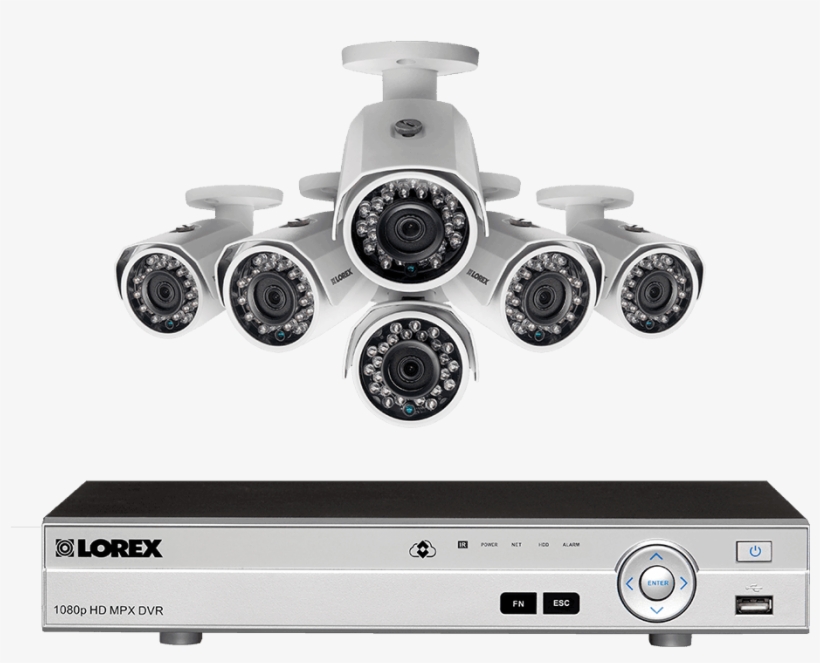 Hd 1080p Surveillance System With 6 Outdoor Security - Lorex 1080p Hd Surveillance System With 6 Weatherproof, transparent png