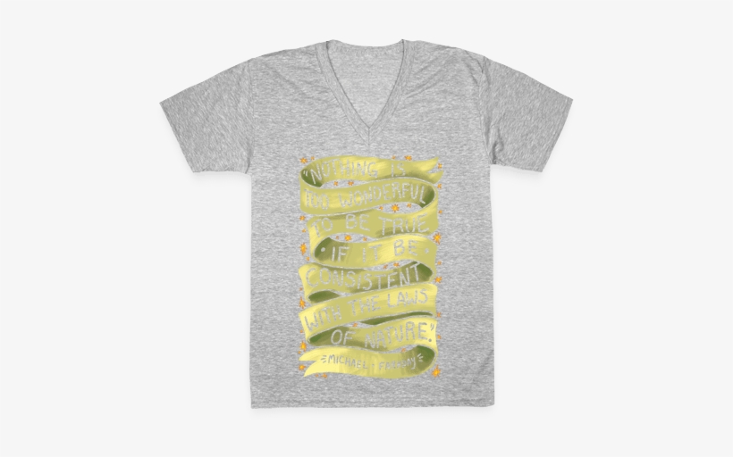 Nothing Is Too Wonderful To Be True V-neck Tee - T-shirt, transparent png