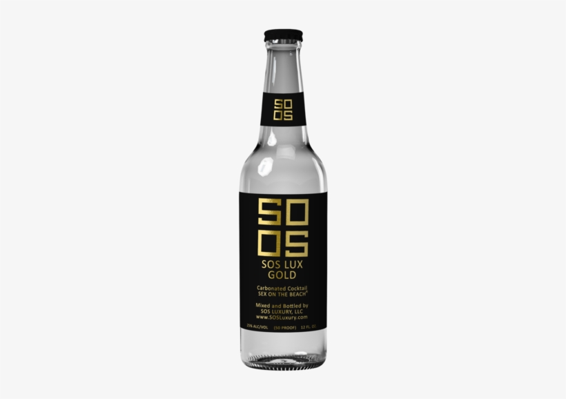 Sos Lux Gold Carbonated Cocktail Bottle, transparent png