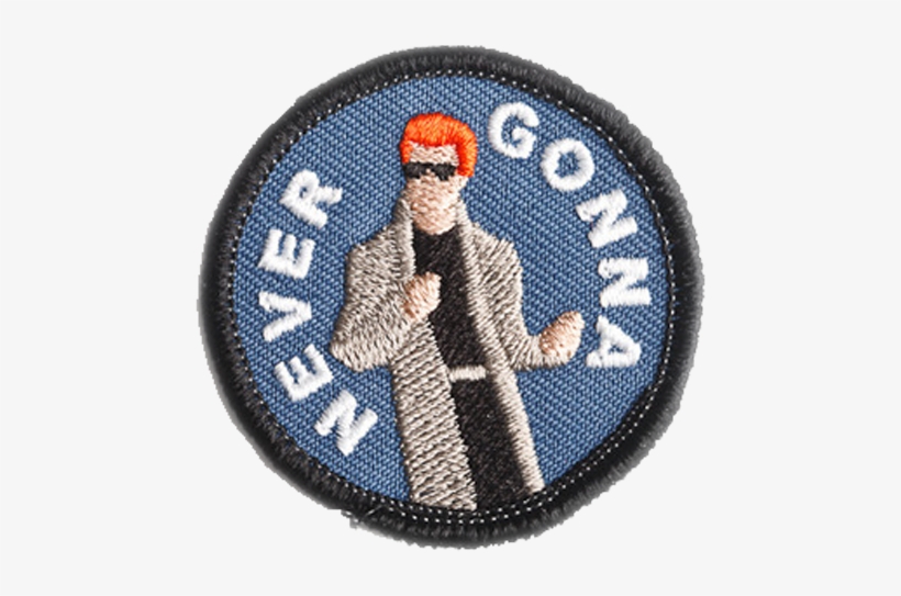 Irl Rick Rollhaha - Never Gonna Give You Up Patch, transparent png
