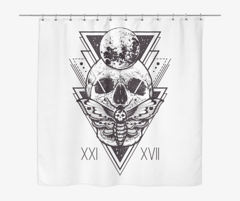 Geo Skull Shower Curtain - Sacred Geometry Design, transparent png