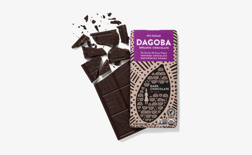 Dagoba Organic 59% Semisweet Dark Chocolate Bar [dag- - Dagoba Organic Extra Dark Chocolate - 2.83oz, transparent png