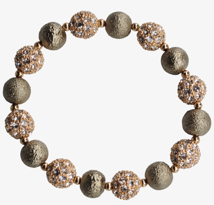 Champagne/gold Disco Ball Stretchy Beaded Bracelets - Bracelet, transparent png