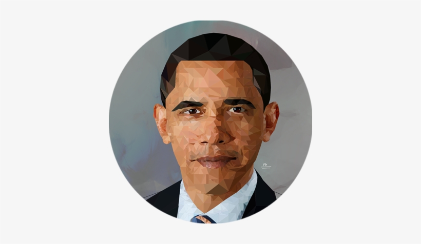 Low Poly - Barack Obama, transparent png