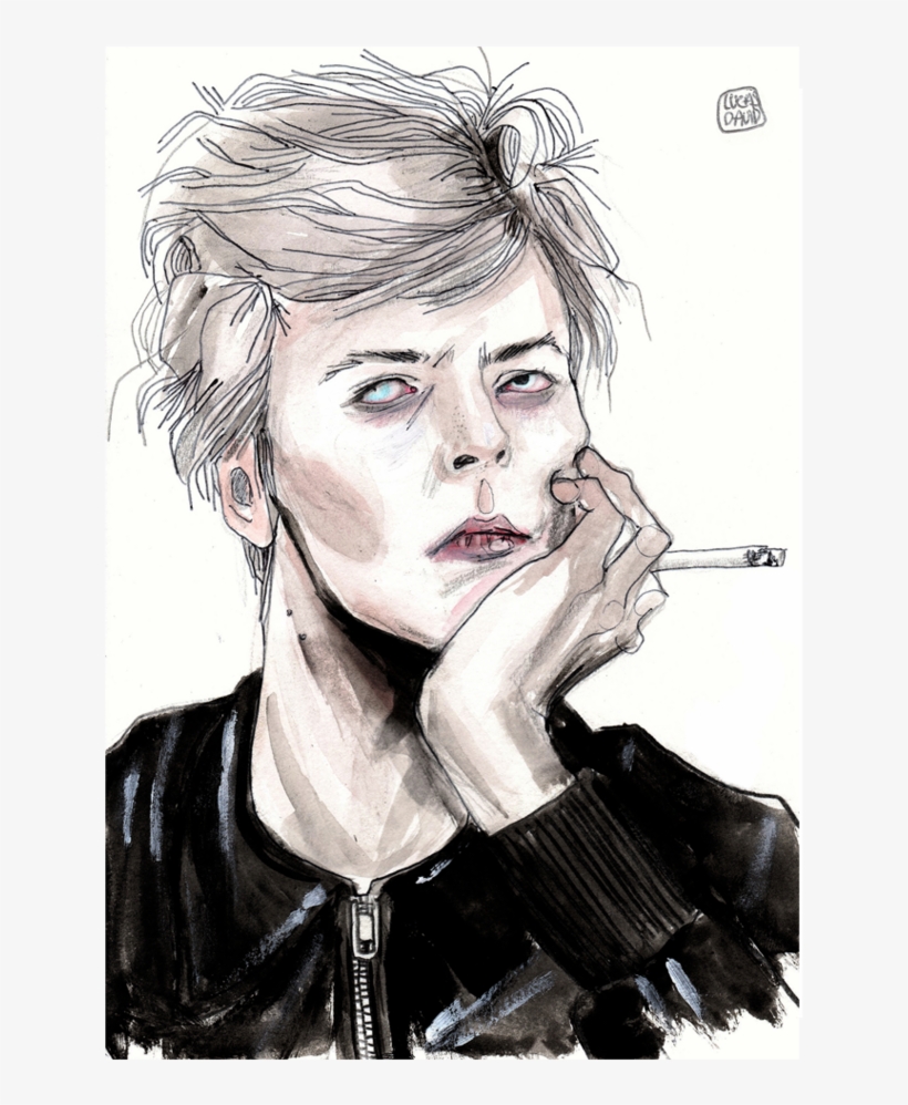 David Bowie Smoking Print, transparent png