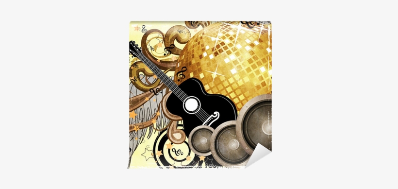 Gold Disco Ball On Yellow Background Wall Mural • Pixers® - Disco Ball, transparent png