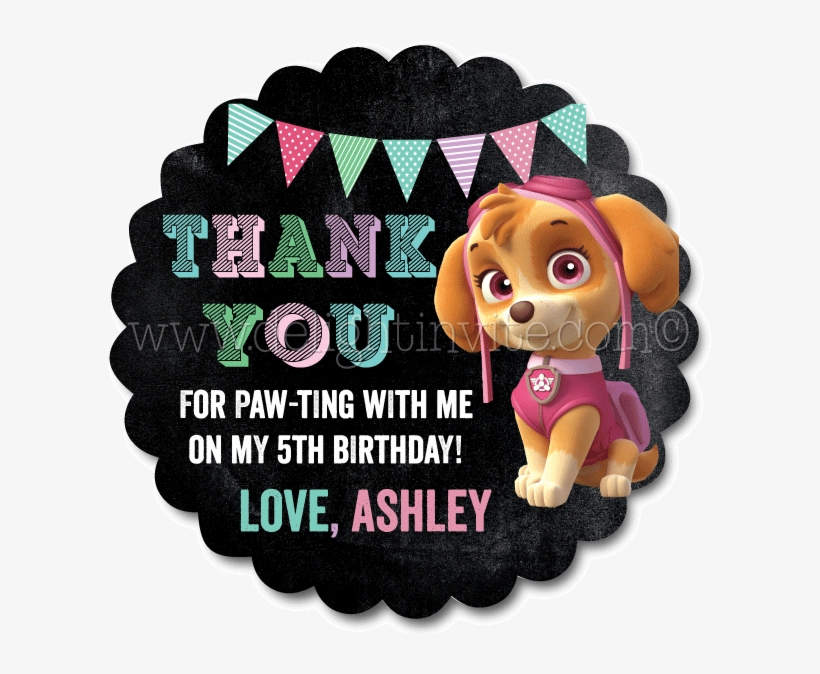 Skye Paw Patrol Birthday Favor Tags - Paw Patrol Marshall Standee, Red, transparent png
