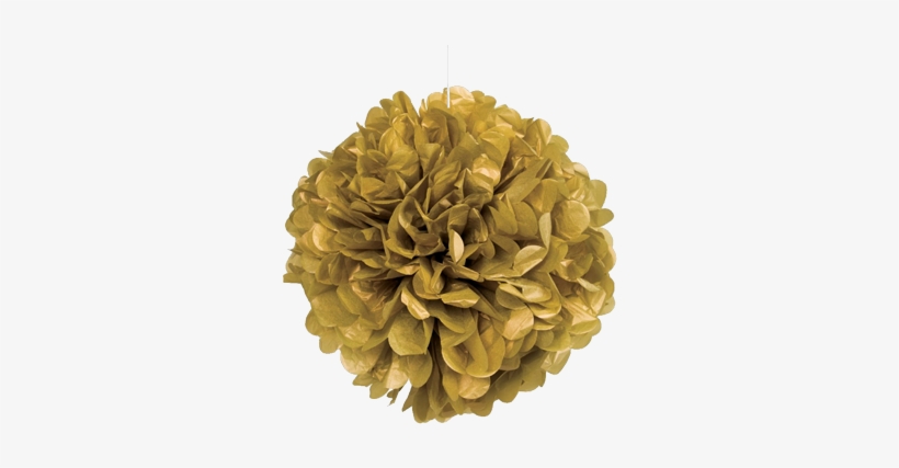 Gold Puff Ball Pom Pom - Gold 16" Hanging Puff Ball, transparent png